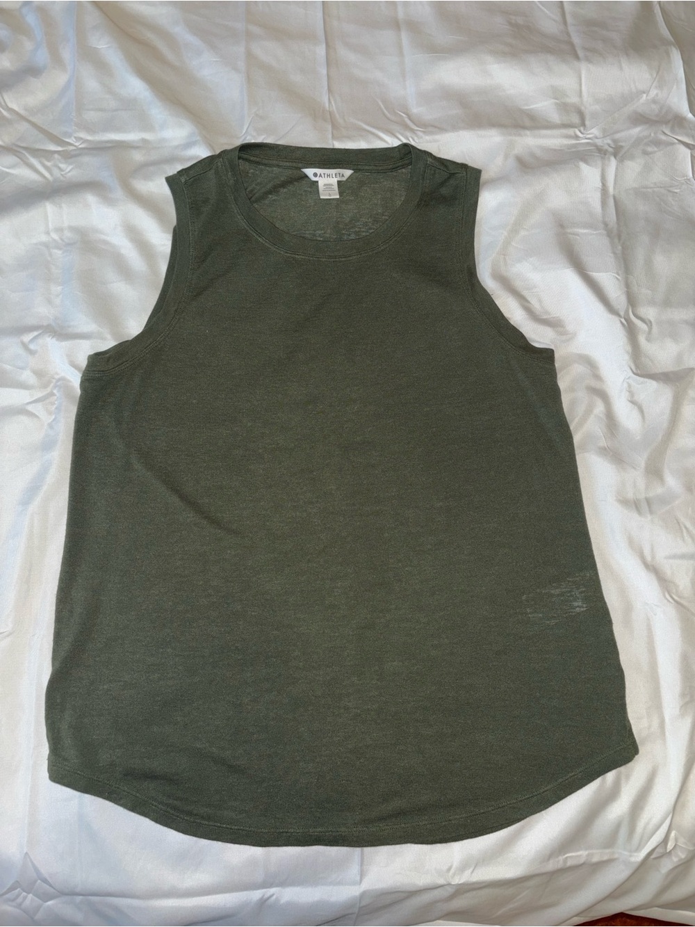 Athleta Breezy Tank (Aspen Olive) — Crew Neck Sleeveless
